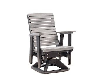 Anchor Bay Amish Crafted Poly Outdoor Swivel Glider: Dunkelgrau & Schwarz