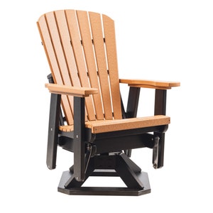 Grand Lake Amish Crafted Poly Outdoor Adirondack Swivel Glider: Cedar & Black