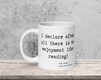 Mug citation « Orgueils et préjugés » Jane Austen : cadeau pour les amoureux des livres