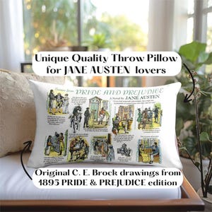 Pride and Prejudice Pillow Cover: Jane Austen Literary Gift