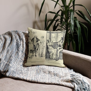 Jane Austen | Pride and Prejudice book | Throw cushion cover | Literary Pillow Case | Sofa Cushion | Jane Austen Gift | pillow cover 18 x 18
