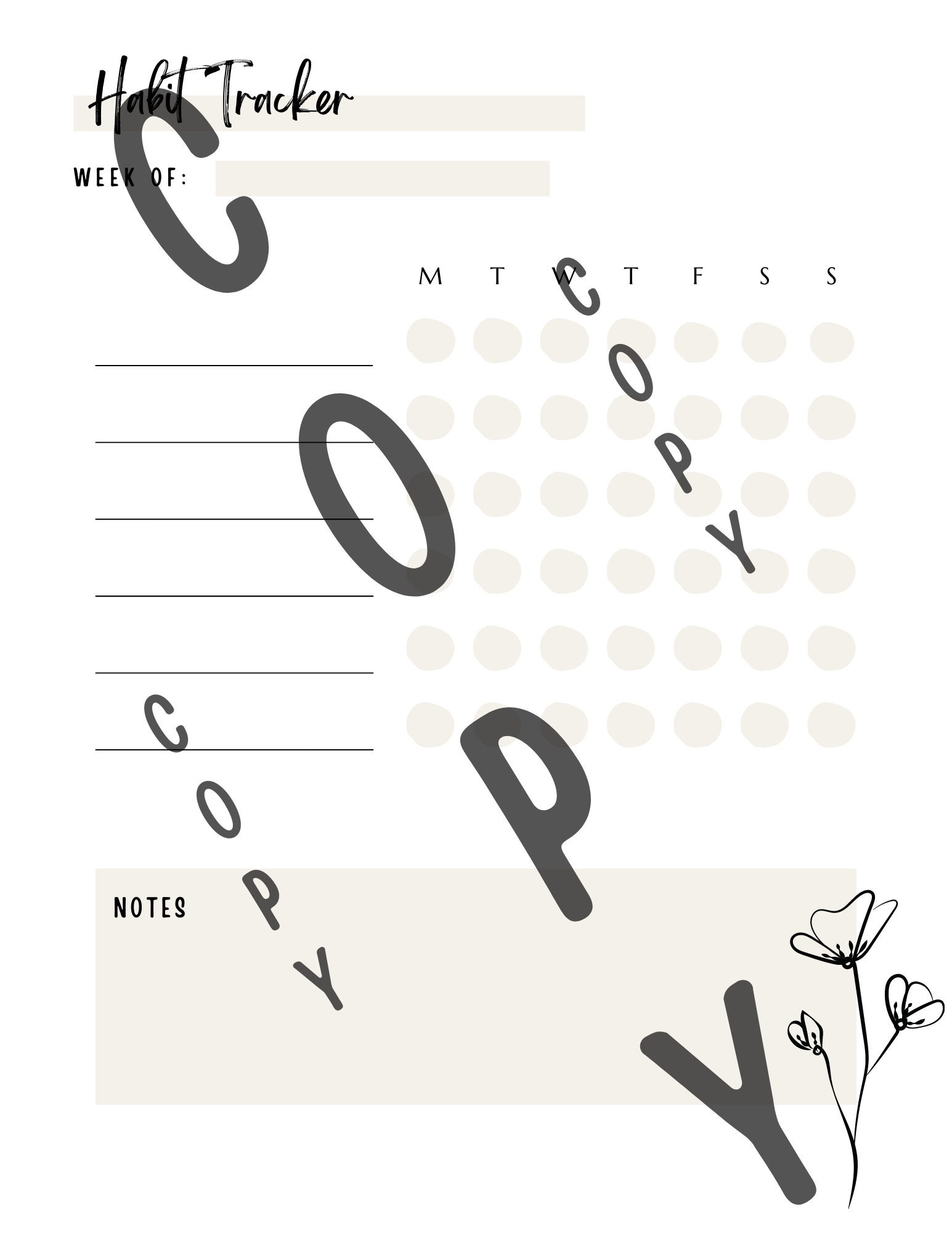 Printable Planner Template Etsy