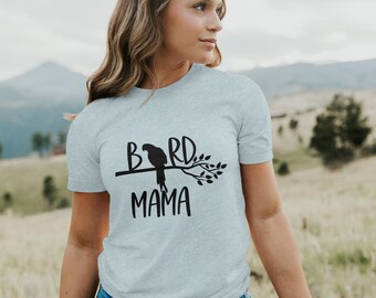 Parrot Mama Bird Mom Unisex Jersey Short Sleeve Tee Sizes S-3XL,Bird Mom Shirt, Parrot Mom Gift, Parrot Gift, Gift for Parrot Lover
