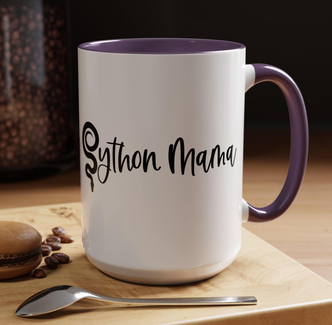 Python Mama Two-tone Coffee Mugs, 15oz, 8 Colors, Ball Python, Python ...