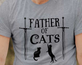Katzenvater Unisex Jersey Kurzarm Shirt, Größen S-3XL | Katzen Dad Shirt | Katzen Papa Geschenk | Katzen-Dad-T-Shirt | Katze Papa Tshirt