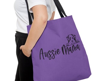 Aussie Mama Tote Bag, Aussie Mom Gift, Gift for Aussie Mom, Australian Shepherd, Gift for Dog Mom, Gifts for Aussie Lovers, Dog Mom