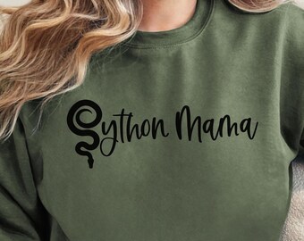 Python Mama Reptile Gildan Unisex Garment-Dyed Sweatshirt, Python Shirt, Python Mom, Python Gift, Python Mom Gift, Ball Python