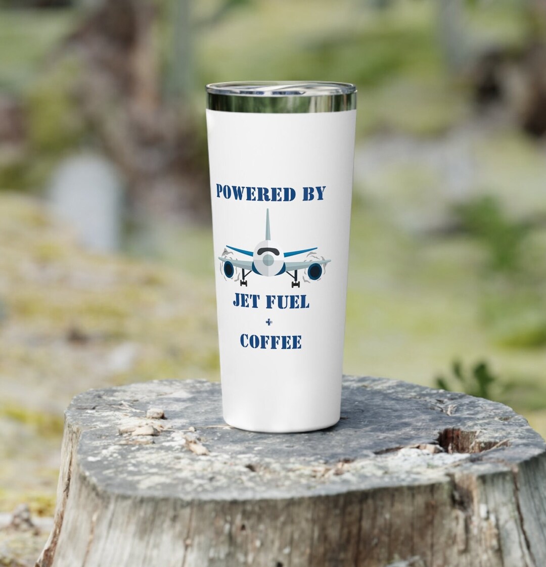Powered by Jet Fuel Coffee Copper Vacuum Insulated Tumbler Etsy