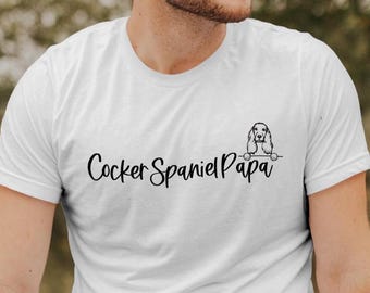 Cocker Spaniel Papa Unisex Jersey Short Sleeve Tee, Cocker Spaniel Dad Gift, Cocker Spaniel Shirt, Spaniel Papa Shirt, Cocker Spaniel Gifts