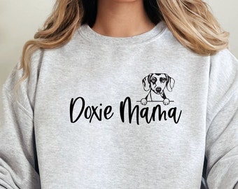 Doxie Mama Dog Breed Gildan Unisex Garment-Dyed Sweatshirt, Sizes S-5XL, Doxie Shirt, Doxie Mom, Doxie Gift, Dachshund Mom Gift,
