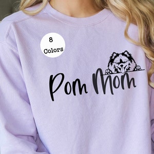 Pom Mom Dog Breed Comfort Colors Premium Unisex Garment-Dyed Sweatshirt, Sizes S-2XL | Pomeranian | Pomeranian Mom