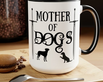 Taza de café de dos tonos de madre de perros, 15 oz, taza de mamá de perro, regalo de mamá de perro, regalo para mamá de perro, ideas de regalo de perro, taza de mamá de perro