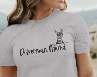 Doberman Mama Unisex Jersey Short Sleeve Tee, Doberman Shirt, Doberman Mom Gift, Doberman Gifts, Doberman Mom Gift, Doberman Pinscher