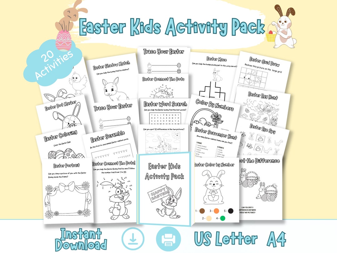 Easter Activity Pack Printable for Preschoolers and Early Elementary ...