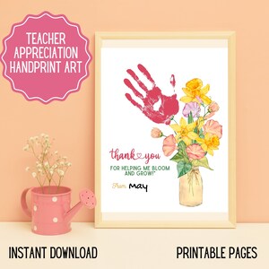Teacher Appreciation Handprint Art | DIY Teacher Gift | End of Year ...