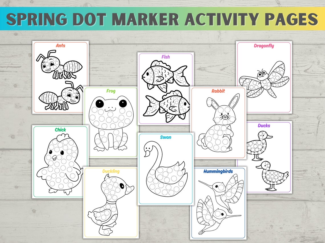 Spring Dot Marker Printables, Finger Paint Printables, Do A Dot for ...