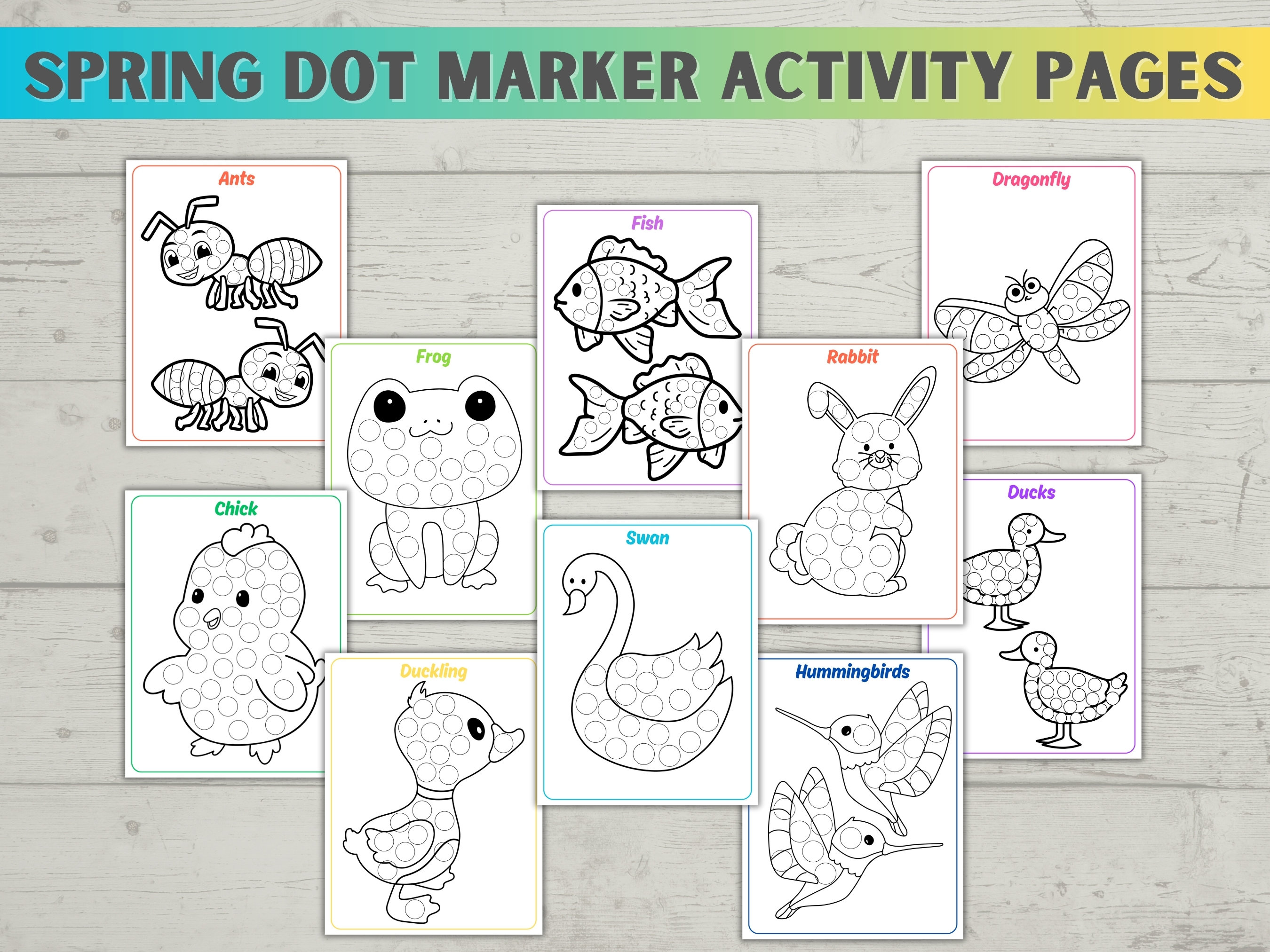 Spring Dot Marker Printables, Finger Paint Printables, Do A Dot for ...