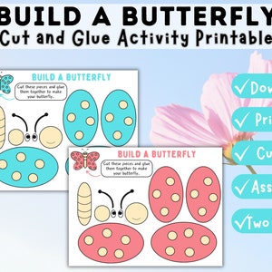 Butterfly Printable Craft, Spring Paper Craft, Scissor Cutting ...