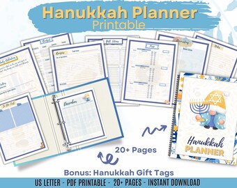 Hanukkah Planner: oltre 20 pagine di organizer festivo stampabile per riflessioni e celebrazioni quotidiane