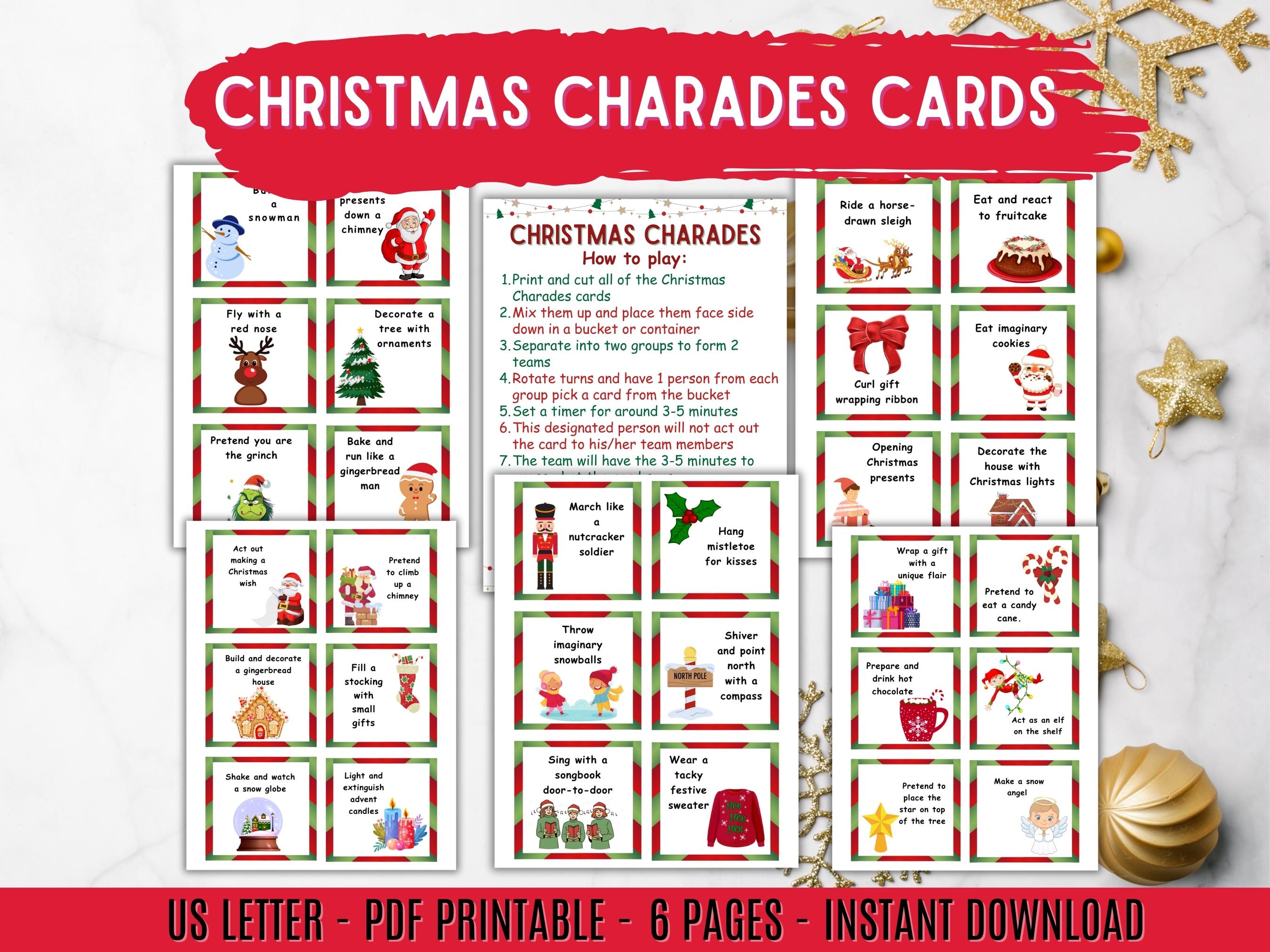 Christmas Charades Printable Game – Fun Holiday Party Activity for ...
