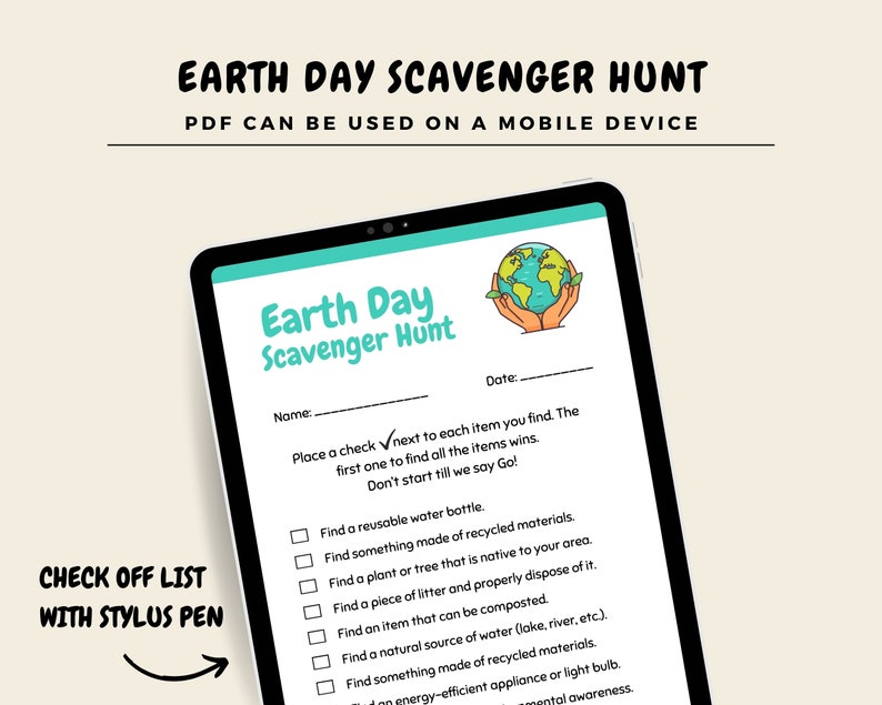 Earth Day Nature Scavenger Hunt, Outdoor Treasure Hunt Printable, Kids ...
