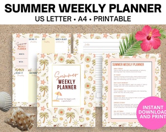 Summer Weekly Planner | Kids Activities | Family Calendar | Summer Checklist | Summer Schedule | To do list| Bucket List Printable