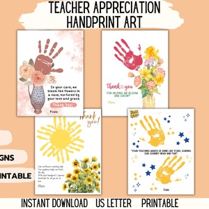 Teacher Appreciation Handprint Art | DIY Teacher Gift | End Of Year Gift | Handprint Art | Handprint Craft | Kids Child Preschool Art