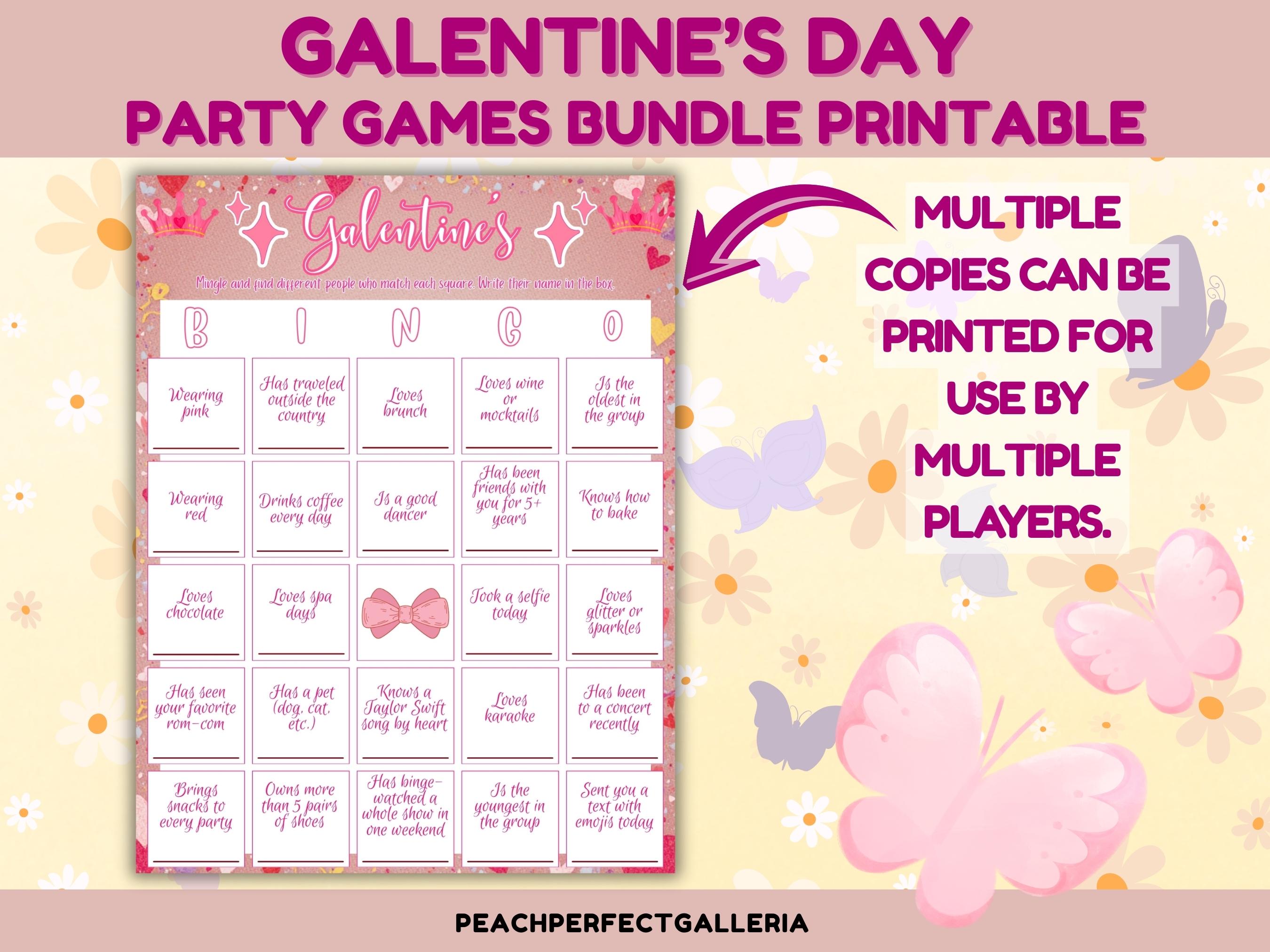 Galentines Day Party Games Bundle, Printable Girls Night Games ...
