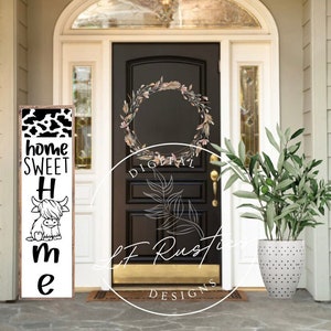 Home Sweet Home Cow Porch Leaner SVG Digital File