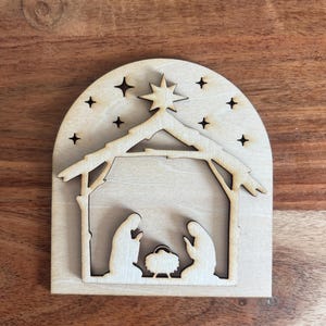 Nativity Scene Wood Blanks Kit: Laser Cut Christmas Craft
