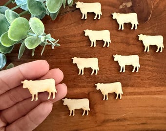 Tiny Cow Wood Cutouts | DIY Crafts, Dollhouse Embellishments