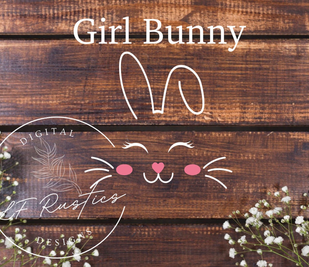 Girl Bunny Face SVG Digital File Etsy
