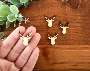 Tiny Deer Head Wood Cutouts | DIY Crafts, Dollhouse Embellishments