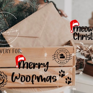 Christmas Eve Box Dog & Cat SVG Plik cyfrowy