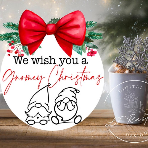 Wir wünschen Ihnen eine digitale Gnomey Weihnachts SVG Datei
