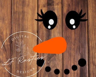Girl Snowman Face SVG Digital File
