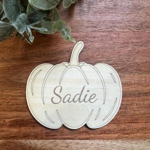 Pumpkin Place Card Laser Cut Out: Fall Thanksgiving Place Setting