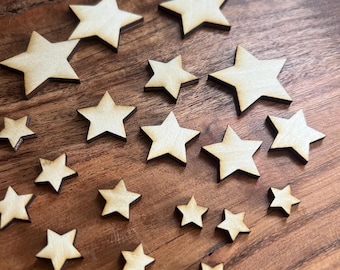 Mini Stars Assorted Sizes Laser Cut Out