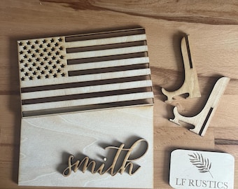 DIY Personalized Wood Flag Kit: 4th of July Decor