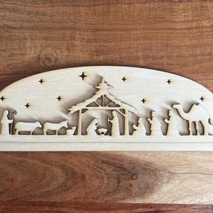Laser Cut Nativity Scene Wood Blanks Kit - DIY Christmas Decor