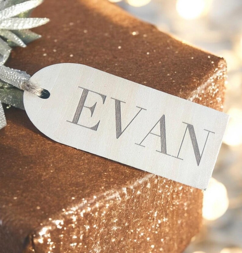 Personalized Engraved Stocking Name Tags: Laser Cut Gift Tags - Etsy