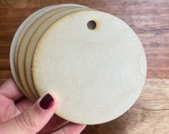DIY Wood Ornament Blanks: Farmhouse Style, 3.5" (5-Pack Kit)