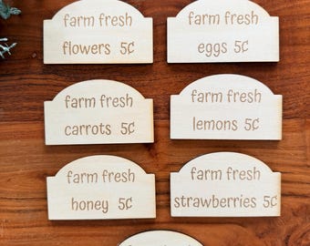 Farm Fresh Sign Wood Cutouts: DIY Crafts, Dollhouse Miniatures