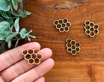Tiny Wood Honeycomb Cutouts: Mini DIY Craft Pieces