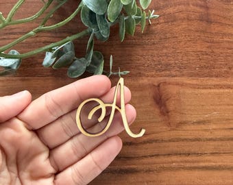 DIY Monogram Script Letter Cut Out: Laser Cut Wood Craft Blanks