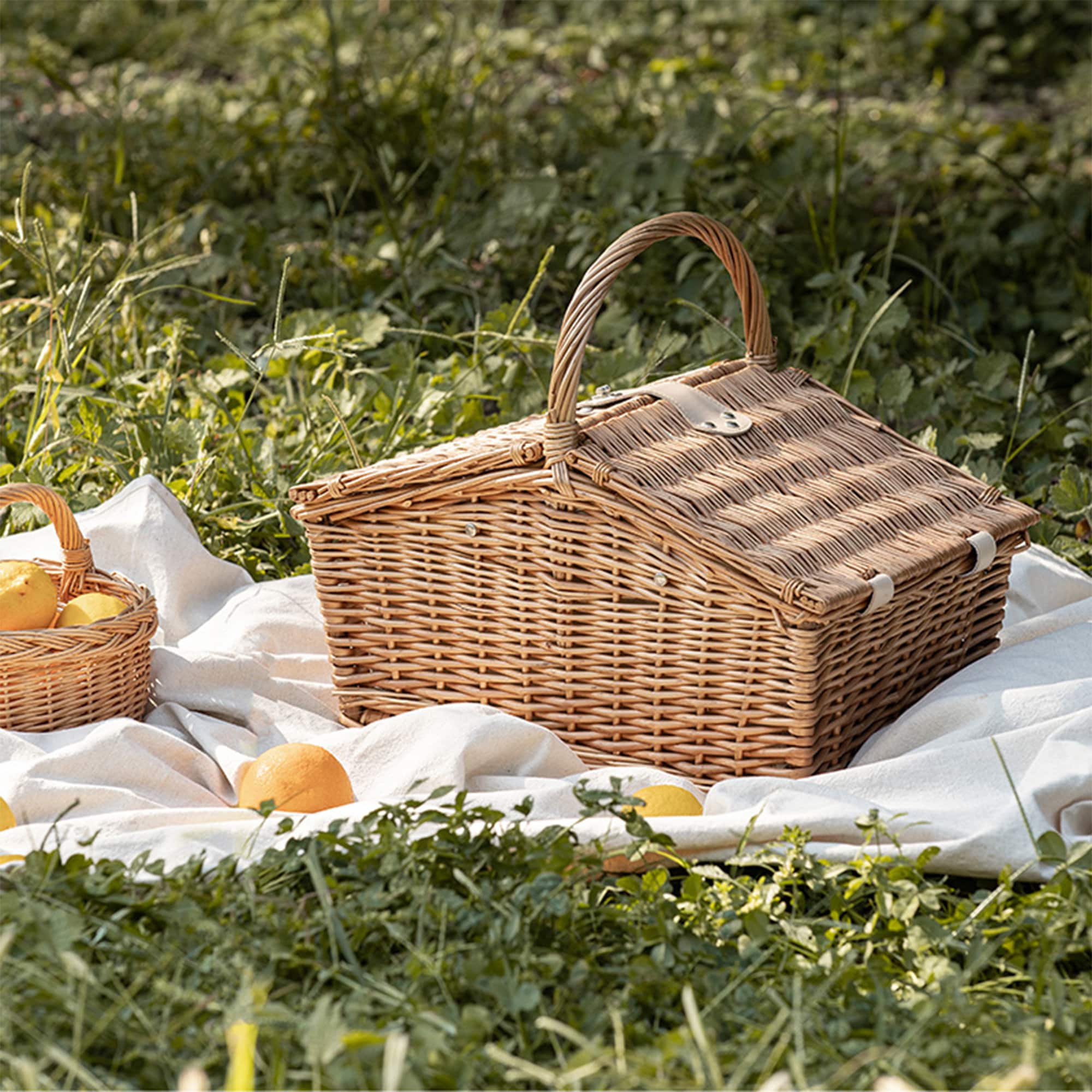 Wicker Picnic Basketcamping Basketpicnic Basket With - Etsy