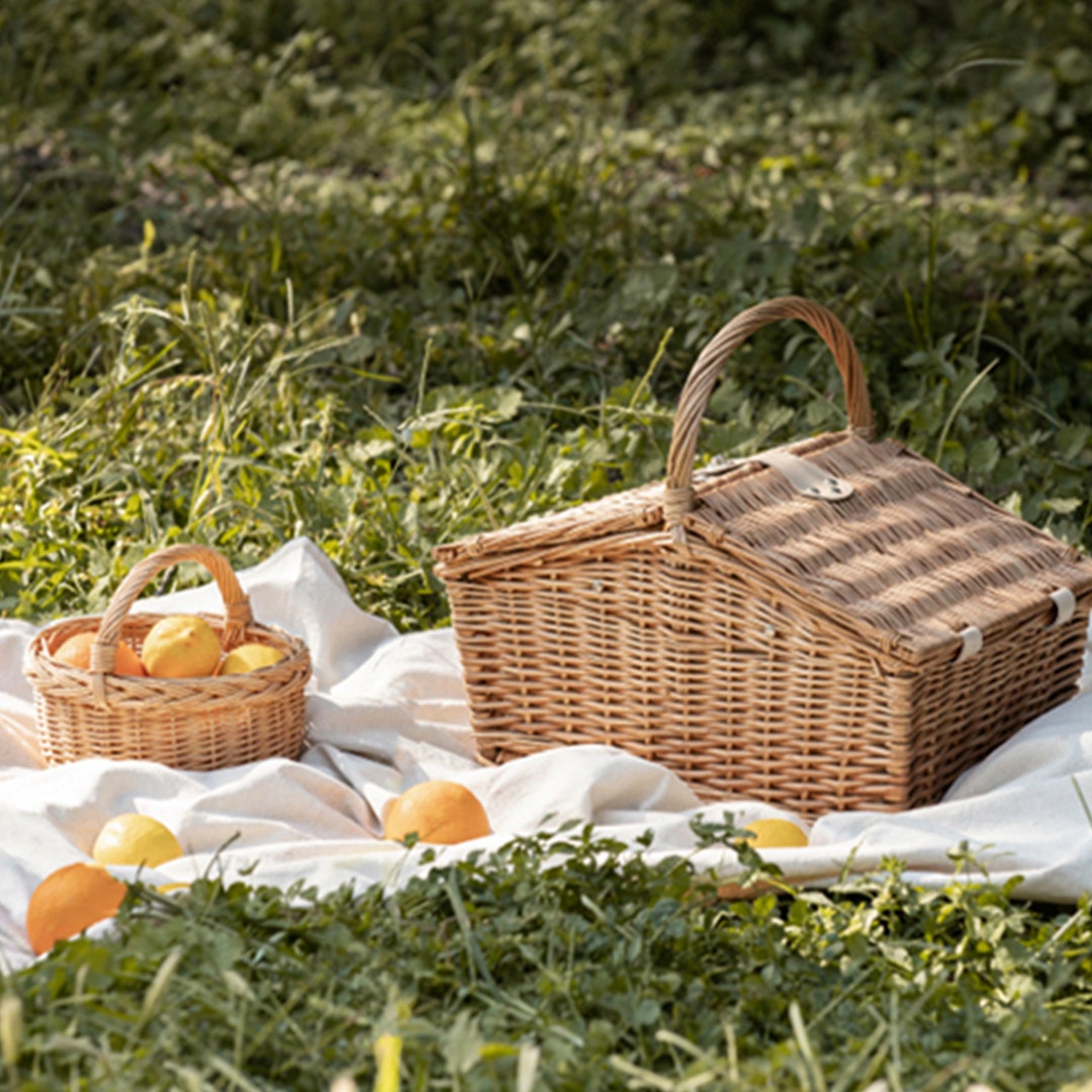 Wicker Picnic Basketcamping Basketpicnic Basket With - Etsy