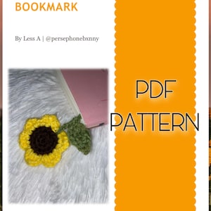 Crochet Sunflower Bookmark Pattern | Crochet Bookmark | Crochet Patterns