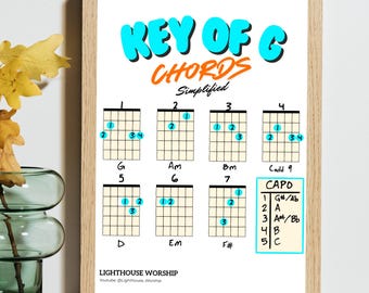 Tableau des accords en tonalité de sol (simplifié) avec positions du capo - PDF imprimable