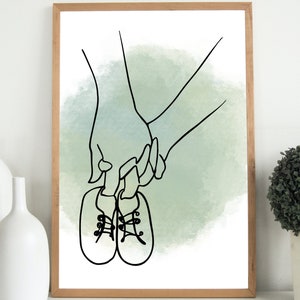 Minimalistic Nursery Art - Couple Hands & Shoes